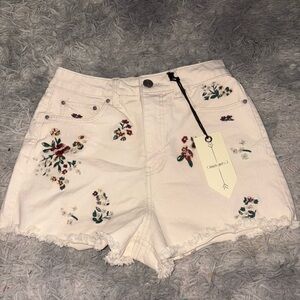 Embroidered Floral Women's Jean Shorts